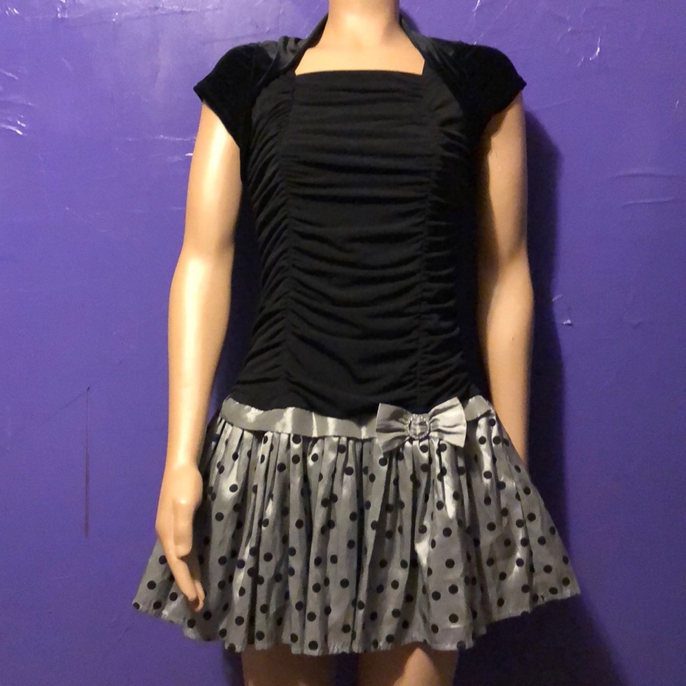 Girls size 16 silver and black dress from B wear